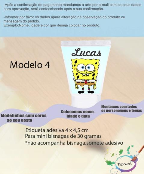 Rotulo para Bisnaga-bob Esponja