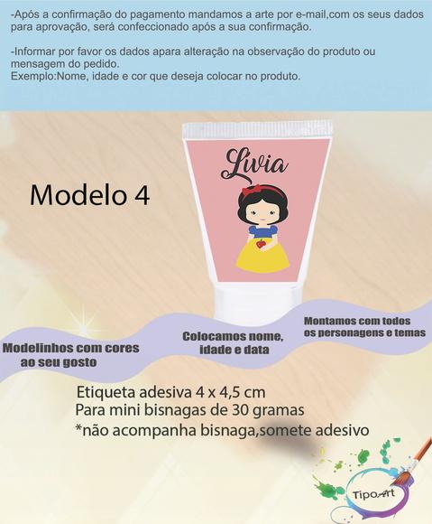 Rotulo para Bisnaga-branca de Neve