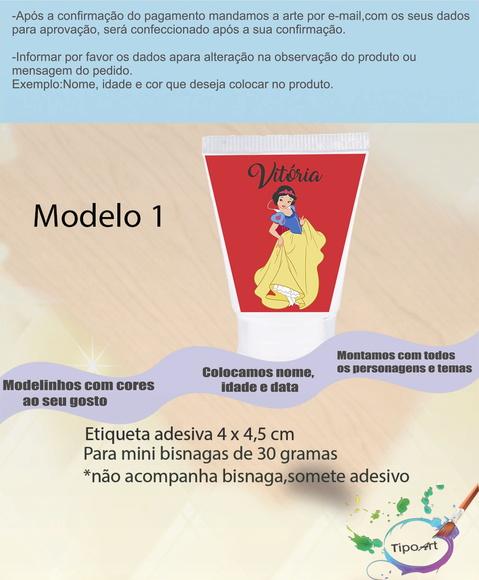 Rotulo para Bisnaga-branca de Neve