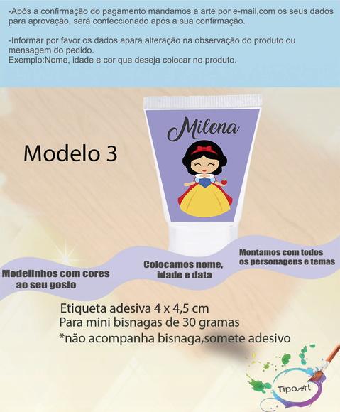 Rotulo para Bisnaga-branca de Neve