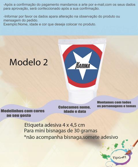 Rotulo para Bisnaga-capitão America