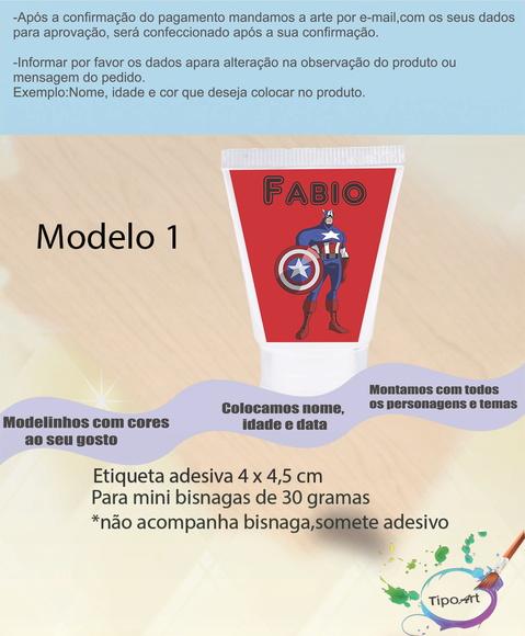 Rotulo para Bisnaga-capitão America