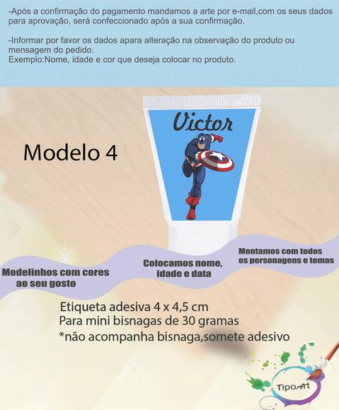 Rotulo para Bisnaga-capitão America