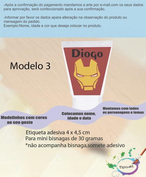 Rotulo para Bisnaga-homem de Ferro