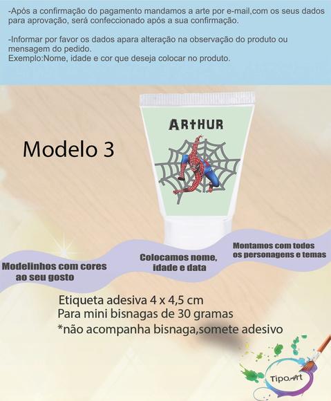Rotulo para Bisnaga-homem Aranha