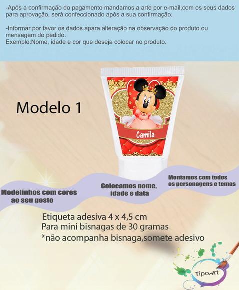 Rotulo para Bisnaga-minnie Realeza