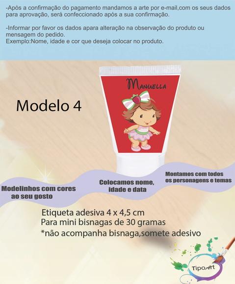 Rotulo para Bisnaga-moranguinho