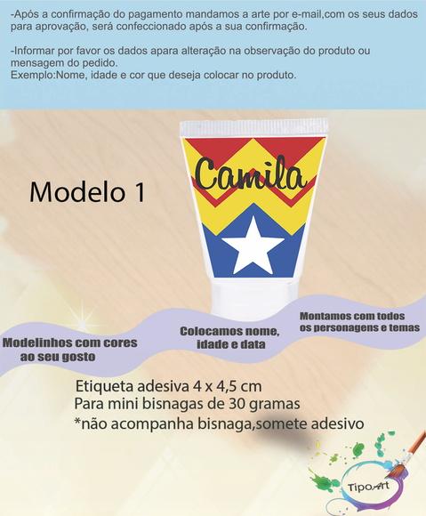 Rotulo para Bisnaga-mulher Maravilha