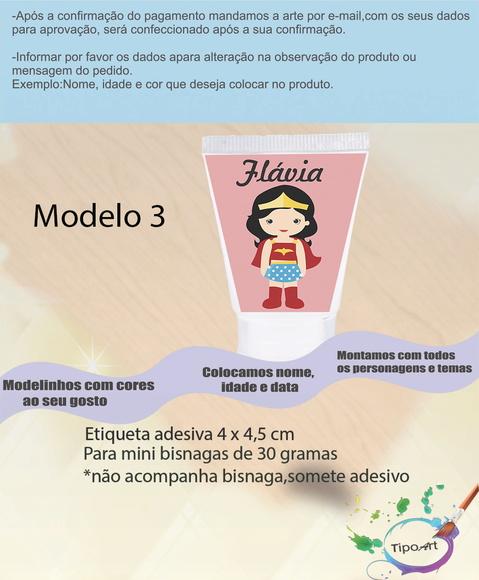 Rotulo para Bisnaga-mulher Maravilha