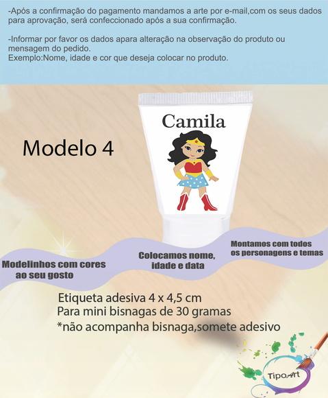 Rotulo para Bisnaga-mulher Maravilha