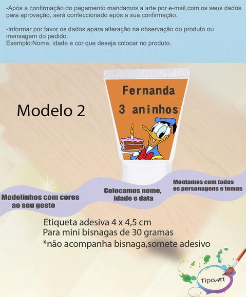 Rotulo para Bisnaga-pato Donald