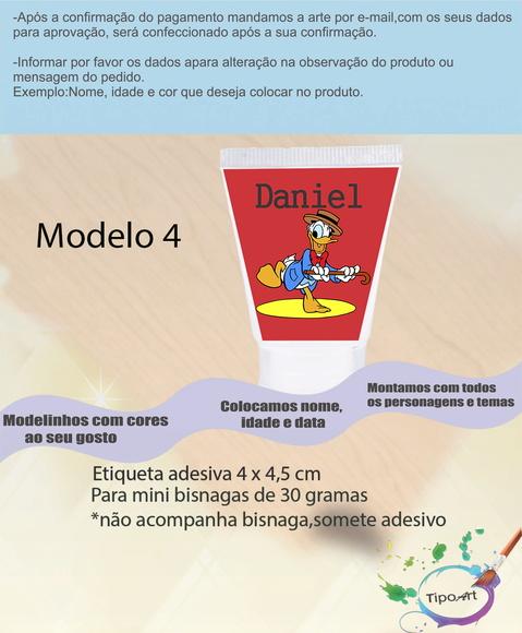 Rotulo para Bisnaga-pato Donald