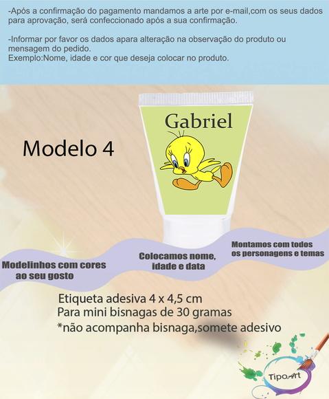 Rotulo para Bisnaga-piu Piu