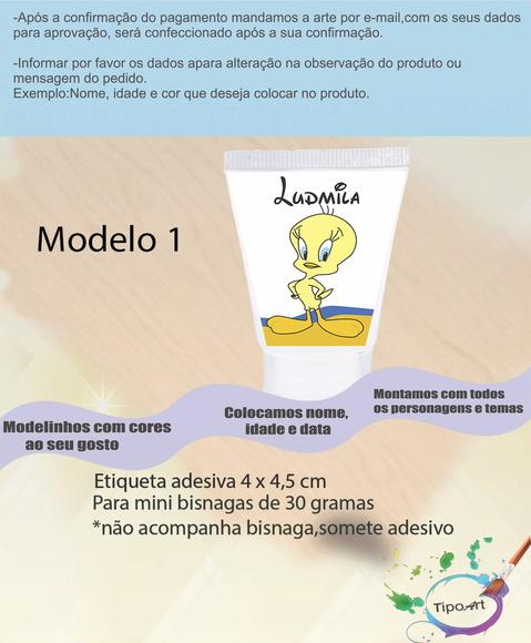 Rotulo para Bisnaga-piu Piu