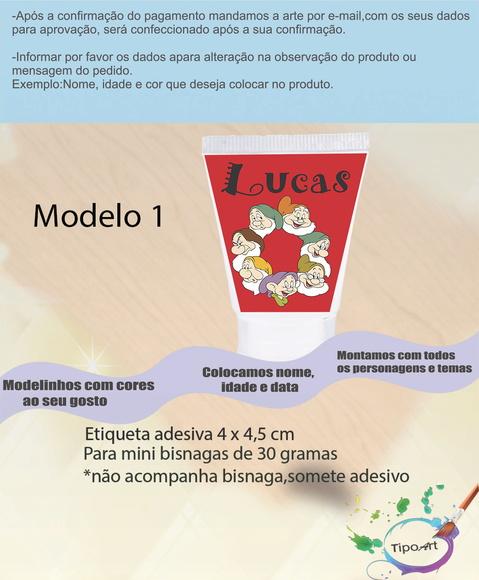 Rotulo para Bisnaga-sete Anões