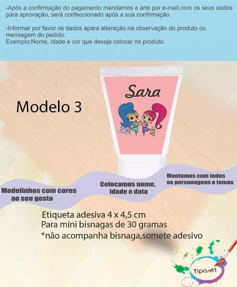 Rotulo para Bisnaga-shimmer Shine