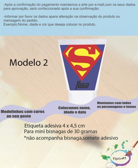 Rotulo para Bisnaga-super Homem