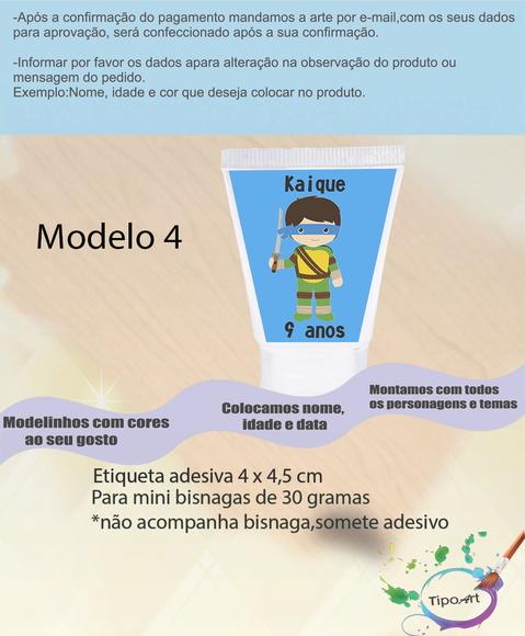 Rotulo para Bisnaga-tartaruga Ninja