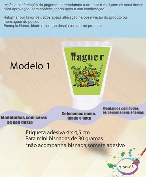 Rotulo para Bisnaga-tartaruga Ninja