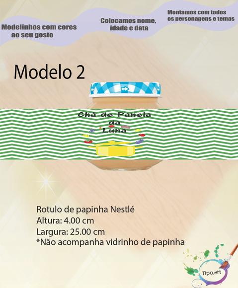 Rótulo Vidro Papinha- Chá de Cozinha/panela