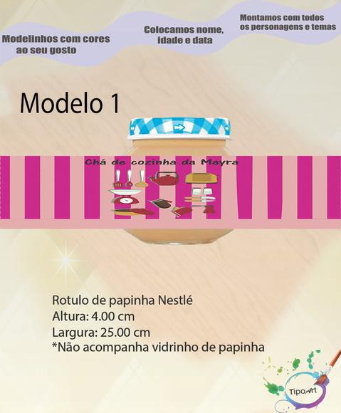 Rótulo Vidro Papinha- Chá de Cozinha/panela