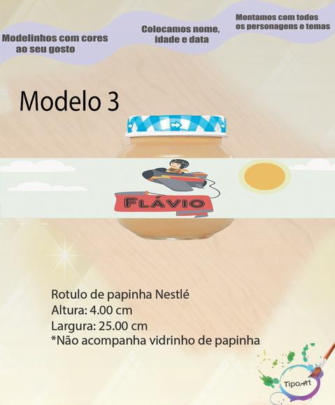Rótulo Vidro Papinha- Aviador
