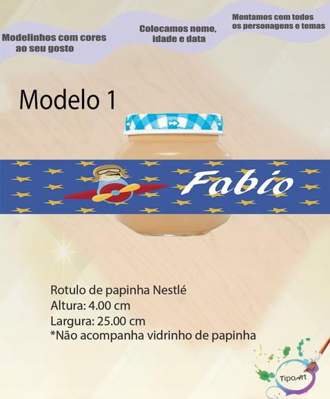 Rótulo Vidro Papinha- Aviador