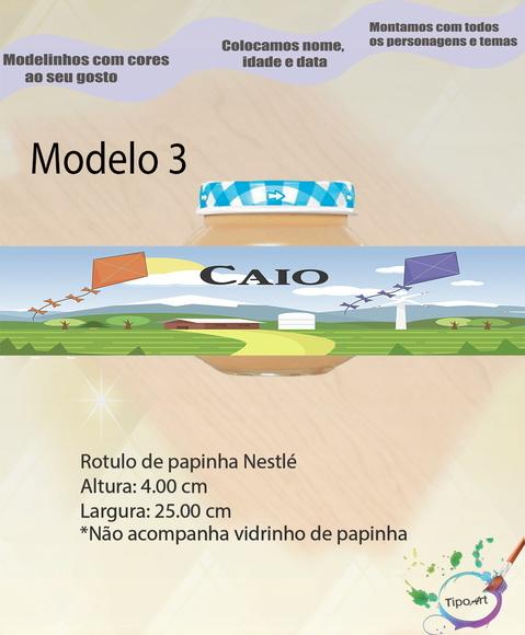 Rótulo Vidro Papinha- Pipa e Catavento