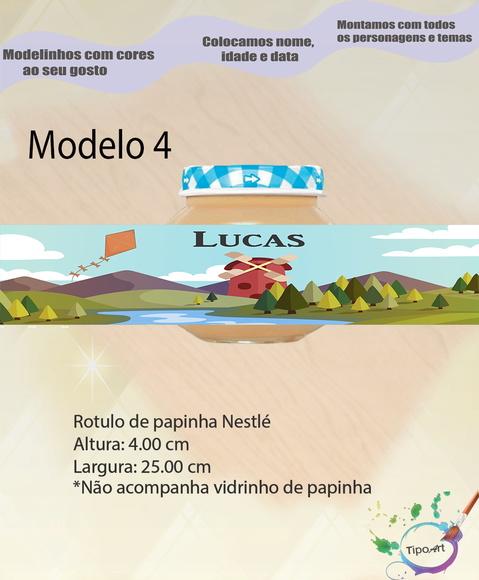 Rótulo Vidro Papinha- Pipa e Catavento