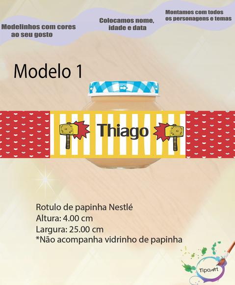 Rótulo Vidro Papinha- Thor