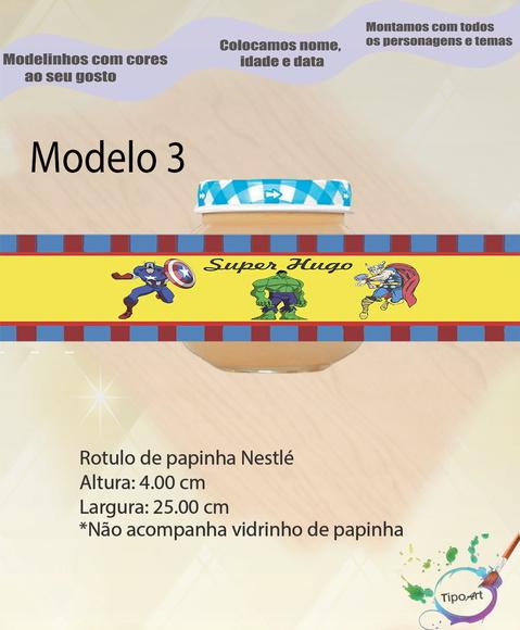 Rótulo Vidro Papinha- Vingadores