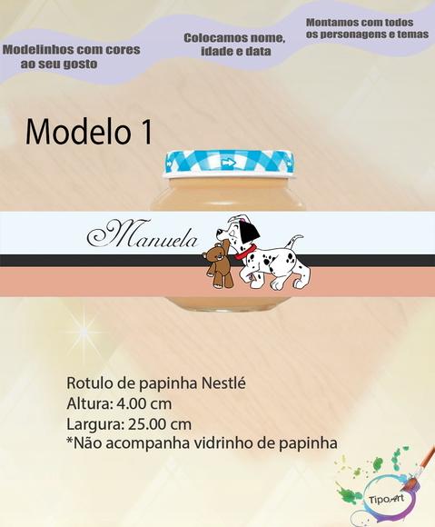 Rótulo Vidro Papinha-101 Dalmatas