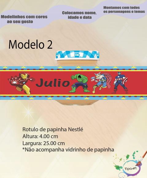 Rótulo Vidro Papinha- Vingadores