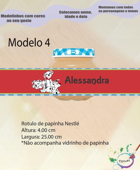 Rótulo Vidro Papinha-101 Dalmatas