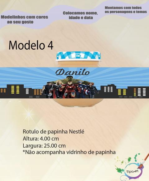 Rótulo Vidro Papinha- Vingadores
