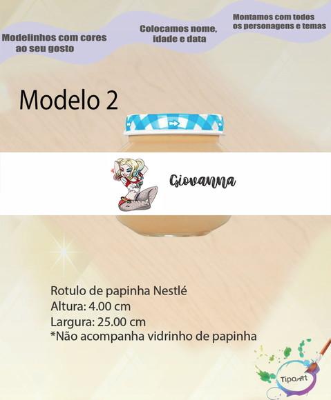 Rótulo Vidro Papinha-arlequina