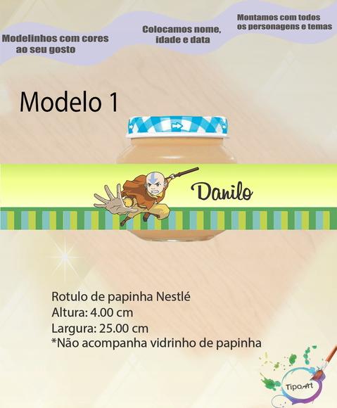 Rótulo Vidro Papinha-avatar Aang