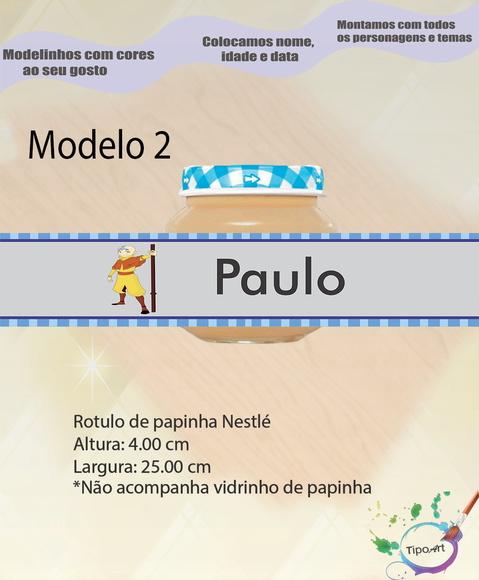 Rótulo Vidro Papinha-avatar Aang