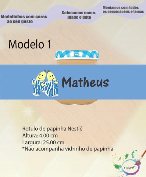 Rótulo Vidro Papinha-bananas de Pijama