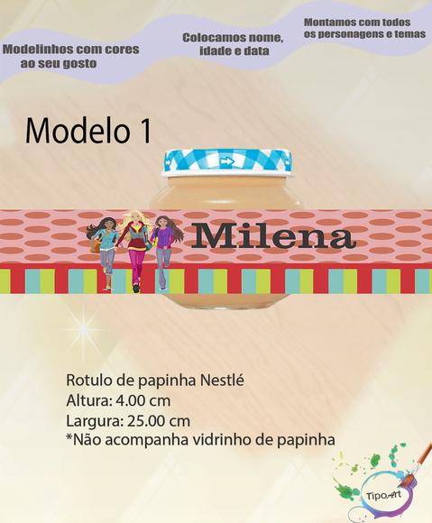 Rótulo Vidro Papinha-barbie