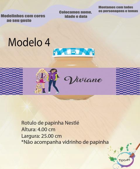 Rótulo Vidro Papinha-barbie