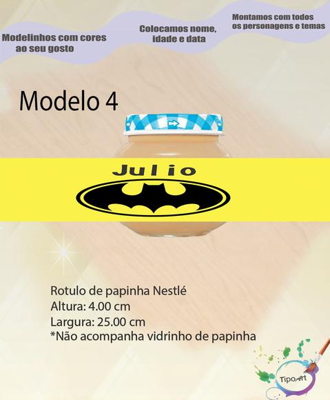 Rótulo Vidro Papinha-batman