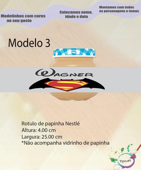 Rótulo Vidro Papinha-batman