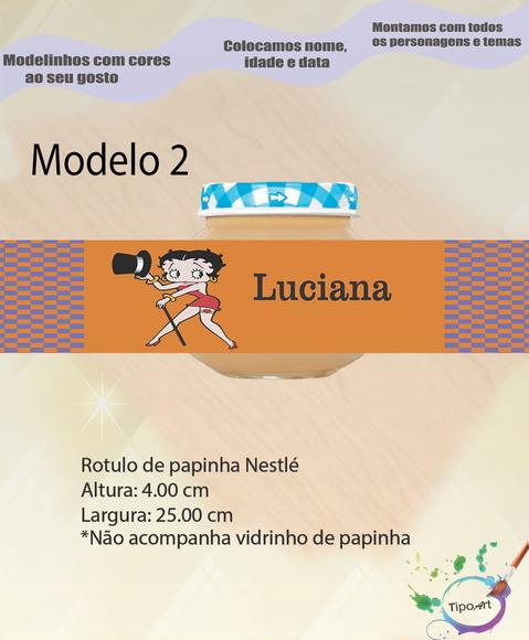 Rótulo Vidro Papinha-betty Boop