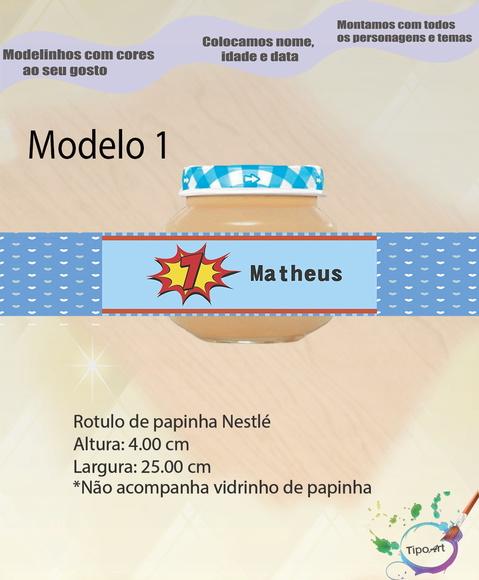 Rótulo Vidro Papinha-bomba