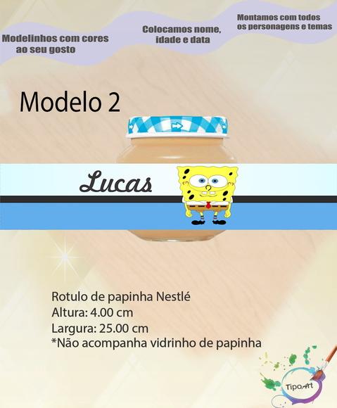 Rótulo Vidro Papinha-bob Esponja