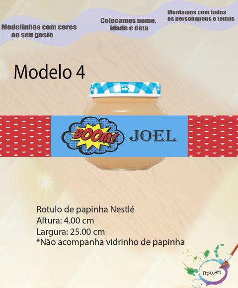 Rótulo Vidro Papinha-bomba