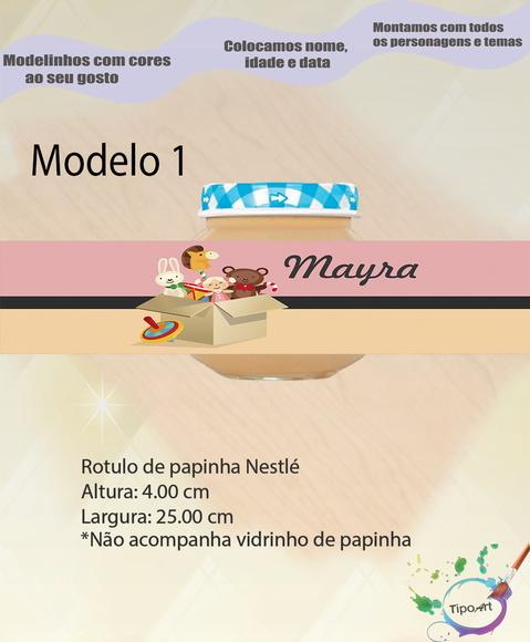 Rótulo Vidro Papinha-boneca