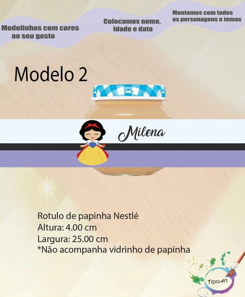 Rótulo Vidro Papinha-branca de Neve