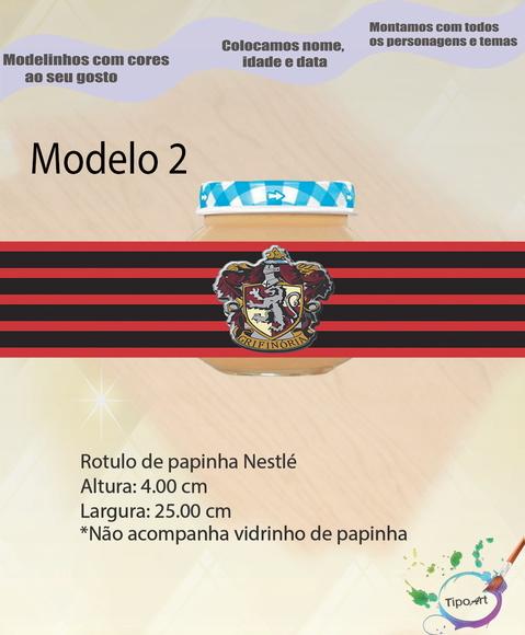 Rótulo Vidro Papinha-brasões Hogwarts